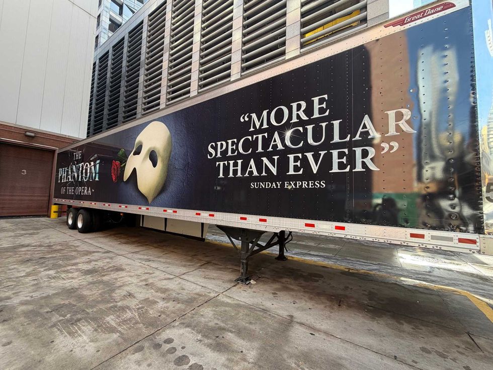 1 of 17 semi trailer trucks that travel with the touring company