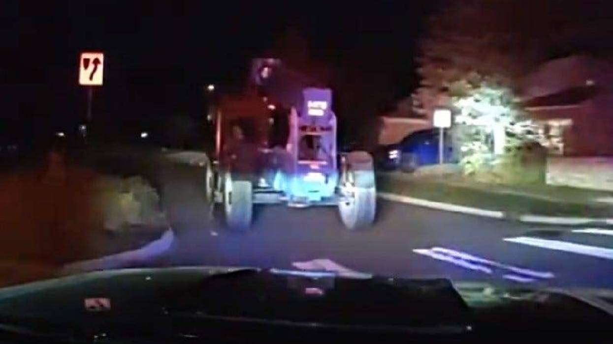 12-year-old flees police in construction vehicle equipped with forklift