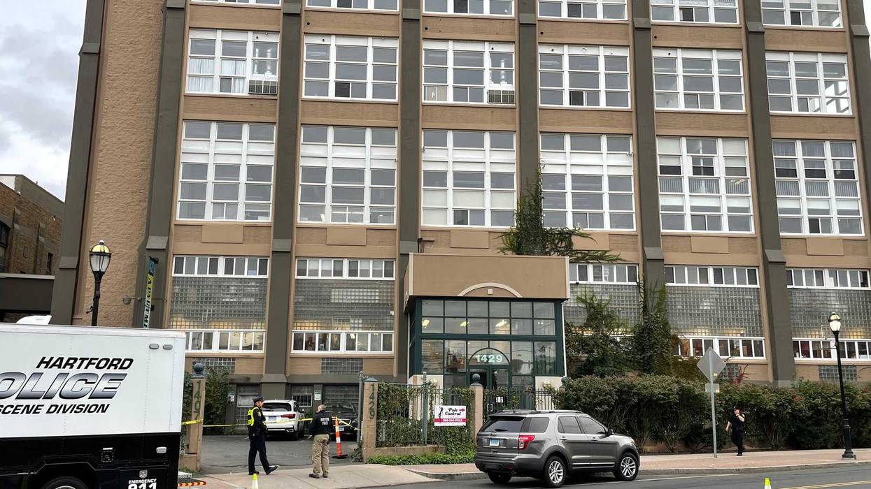 1429 Park St. in Hartford's Parkville neighborhood, a building with loft-style apartments. The parking lot was the site of a fatal shooting, 10/3/22.