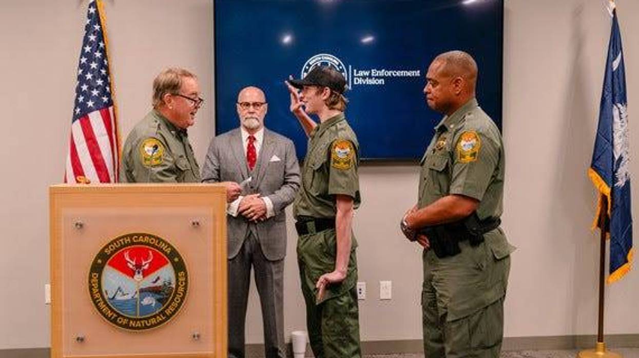 17-year-old David Powell sworn-in as an honorary SCDNR Law Enforcement Officer
