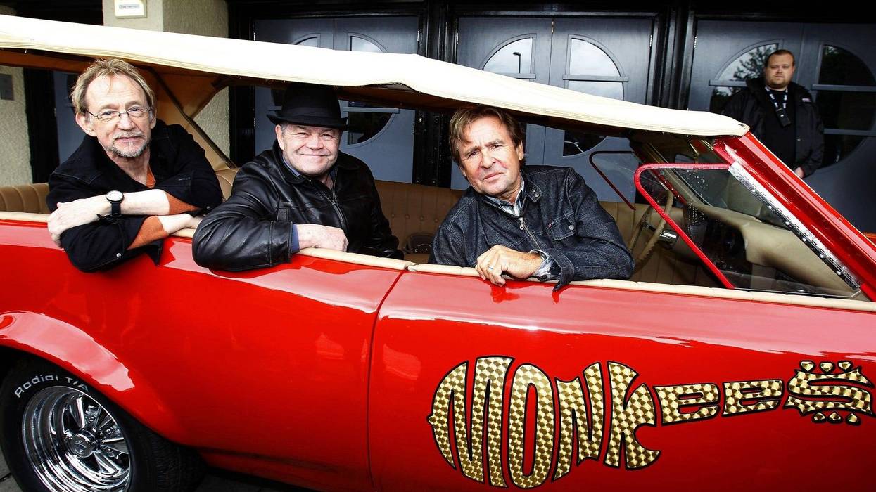 2/21/2019 - File photo dated 14/05/11 of (left to right) Peter Tork, Micky Dolenz and Davy Jones of the Monkees at a photocall for at the O2 Apollo in Manchester for their UK Tour. Mr Tork has died aged 77. (Photo by PA Images/Sipa USA)