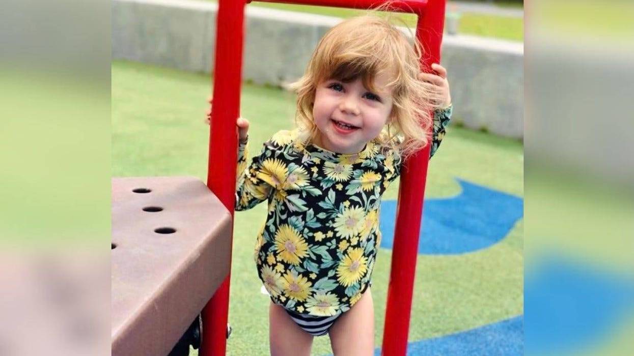 2-year-old Mattie Sheils at a playground
