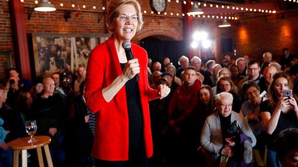 2020 Democratic presidential candidate Sen. Elizabeth Warren speaks to residents during an organizing event in Dubuque, Iowa.