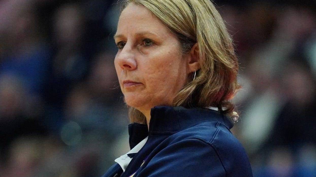 2020 USA Womens National Team lead coach Cheryl Reeve watches from the sideline as they take on the UConn Huskies in the second half at XL Center in Hartford, Connecticut, on January 27, 2020.