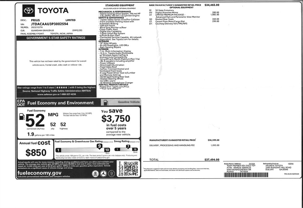 2023 Prius Monroney