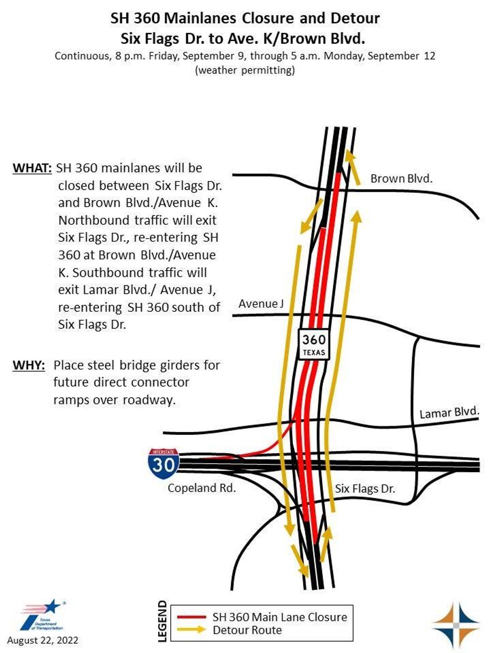 360 Main Lane Closure Map