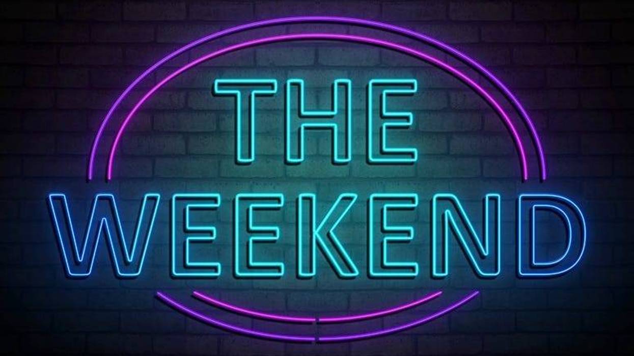 3d Illustration depicting an illuminated neon sign with a weekend concept.