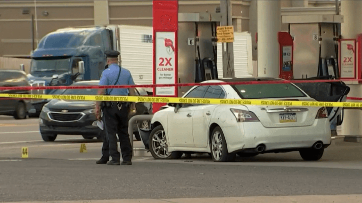 48 rounds were fired at this Exxon station in SW Philadelphia, say police
