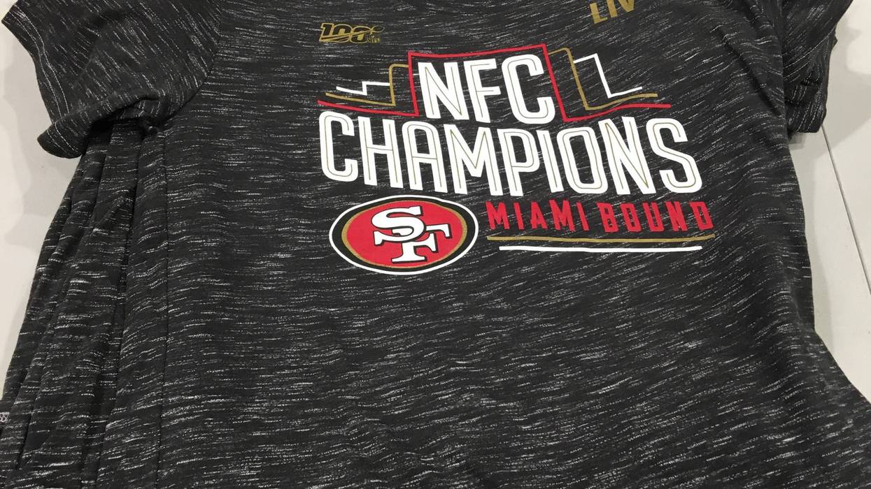 49ers NFC Championship shirt on sale at Dicks Sporting Goods in Daily City.