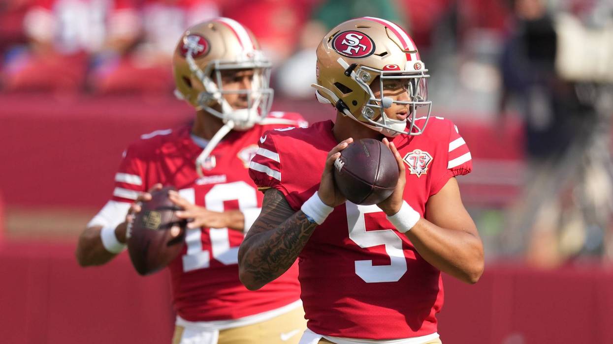 49ers quarterbacks Trey Lance and Jimmy Garoppolo.