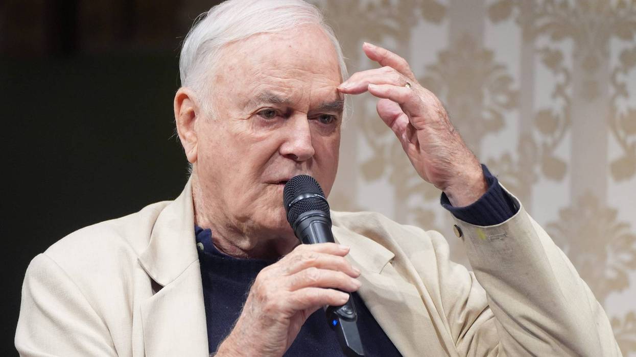 5/2/2024 - John Cleese during a Q&A session with the media ahead of the opening of Fawlty Towers The Play, which opens on Saturday, at the Apollo Theatre, central London. Picture date: Thursday May 2, 2024.