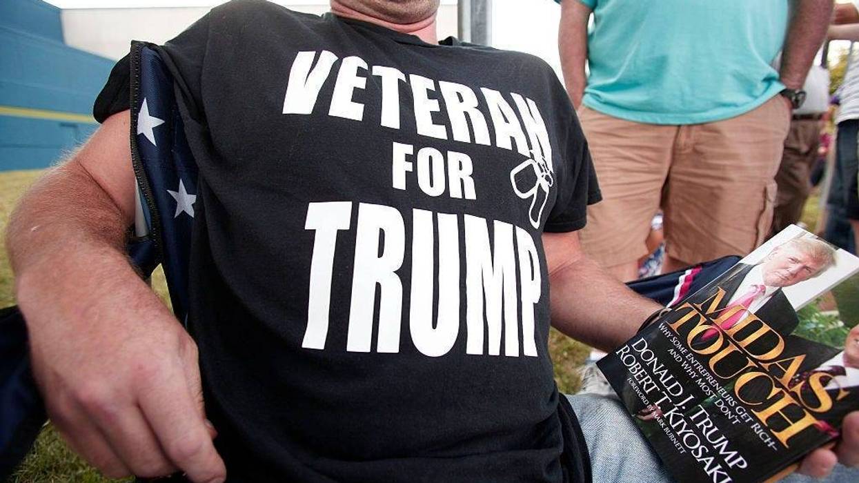 57 percent of veterans support President Trump according to Pew Research Center