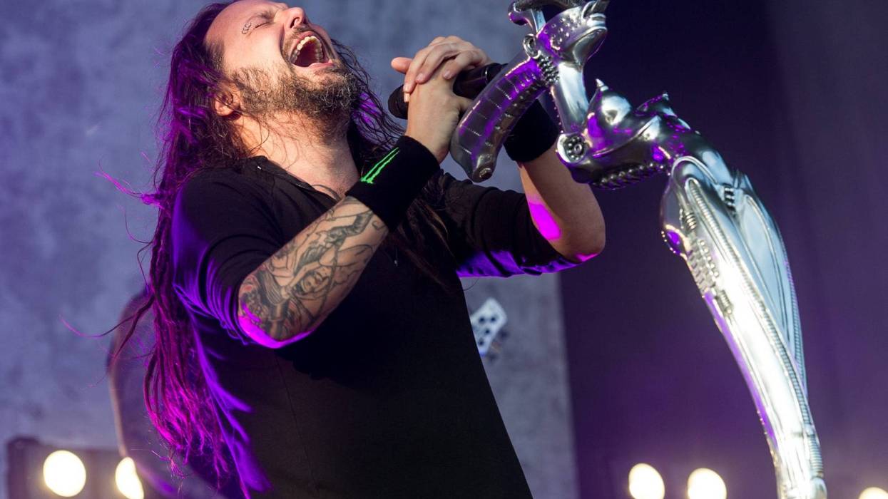 8/27/2017 - Jonathan Davis of Korn performing live on stage on day 3 of Leeds Festival a Bramham Park, UK. Picture date: Sunday 27 August, 2017. Photo credit: Katja Ogrin/ EMPICS Entertainment. (Photo by PA Images/Sipa USA) *** US Rights