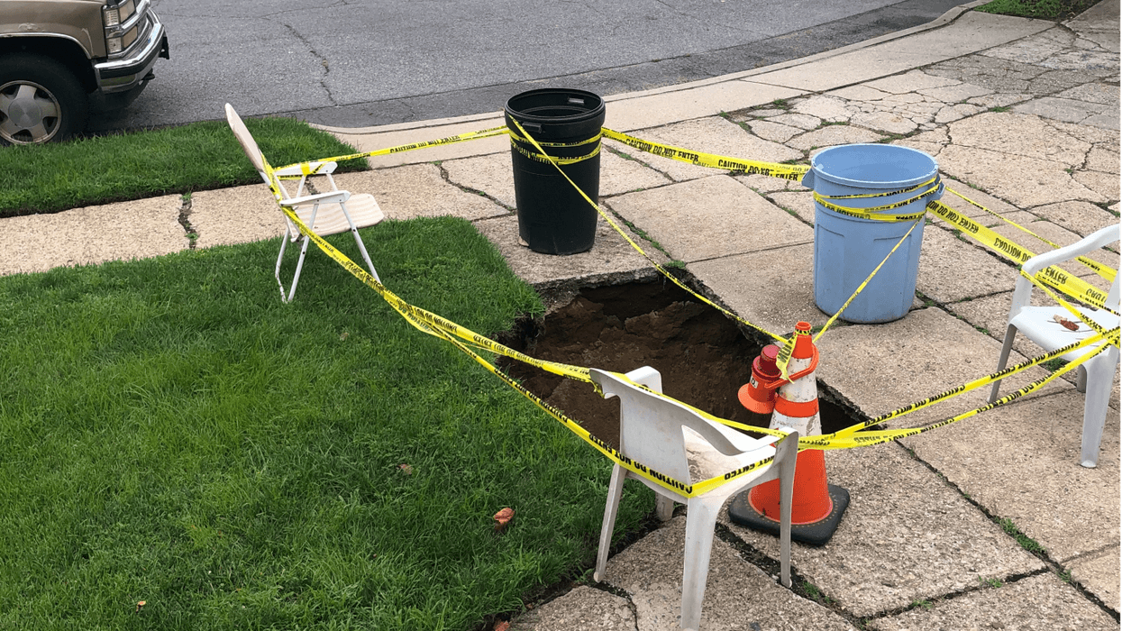 8-foot sinkhole