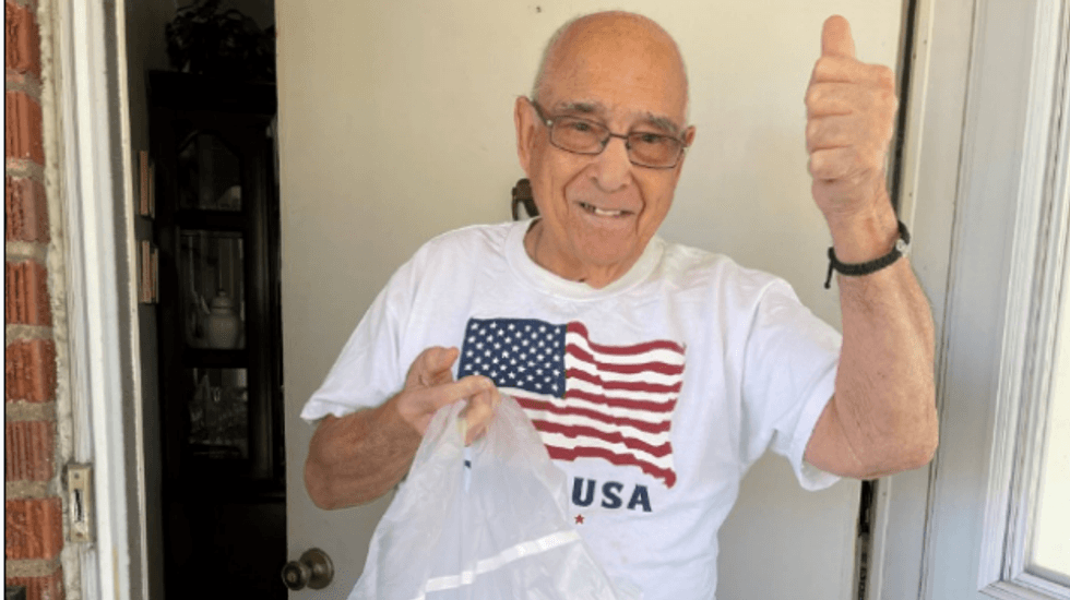 91-year old Anthony Tarrantino of the South Hills was overjoyed to receive two meals.