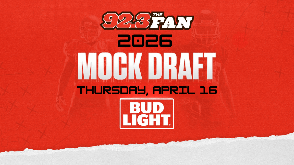 92.3 The Fan 2026 Mock Draft promo for Thursday, April 16, sponsored by Bud Light.