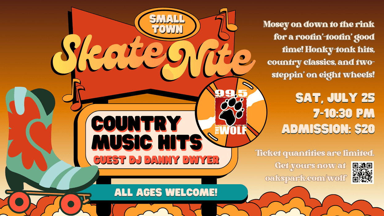 99.5 The Wolf's Small Town Country Skate Night!