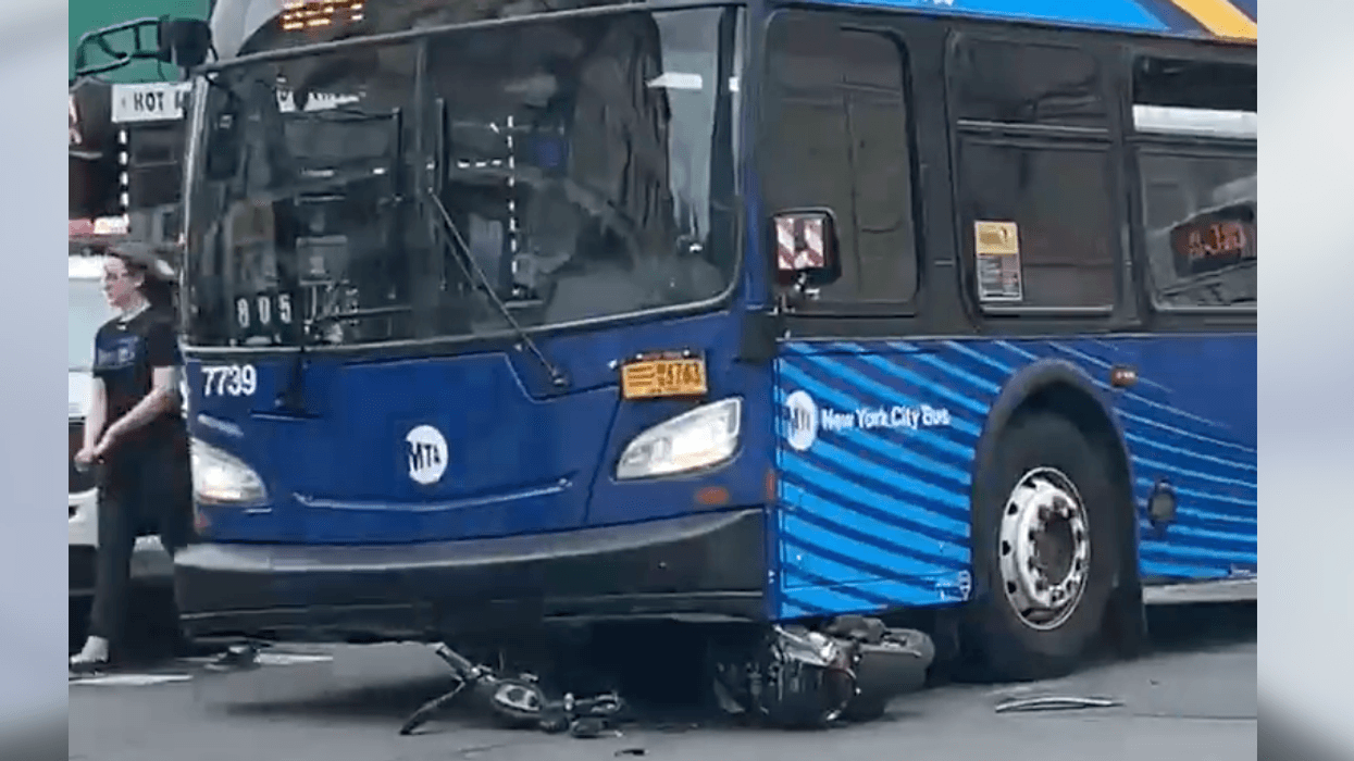 A 15-year-old boy is in serious condition after he struck an MTA bus while on a Moped in Queens on Tuesday afternoon, police said.