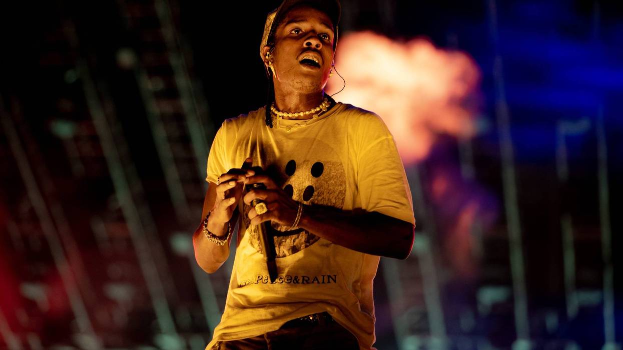 A$AP Rocky performs on stage during Rolling Loud at Hard Rock Stadium on July 23, 2021 in Miami Gardens, Florida.