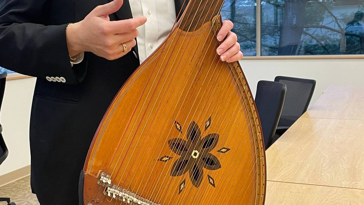 A bandura, a traditional Ukrainian instrument