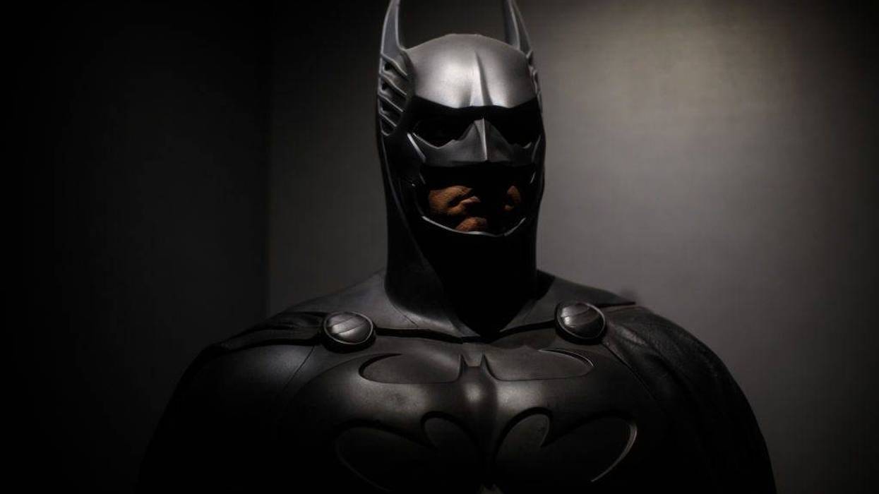A Batman costume from the 1995 Batman Forever film worn by Val Kilmer