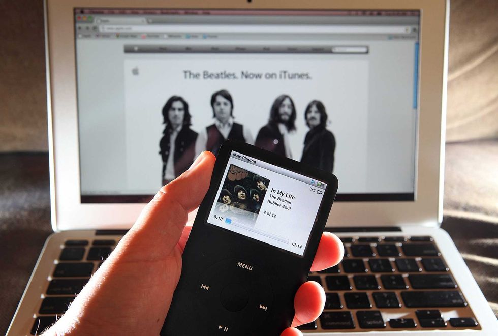 A Beatles song plays on an iPod November 16, 2010 in San Anselmo, California.