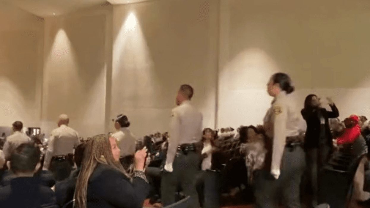 A big day for members of Class 464 of the #LASD Academy. They graduated & were sworn in by the sheriff. This class went through a terrible ordeal, when a car rolled through the group as the recruits were out jogging in November. 25 were injured, several severely.