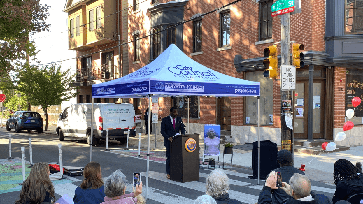 A block of 17th Street in front of the E.M. Stanton School has a new ceremonial name in memory of the school's beloved crossing guard, Geraldine Graves.