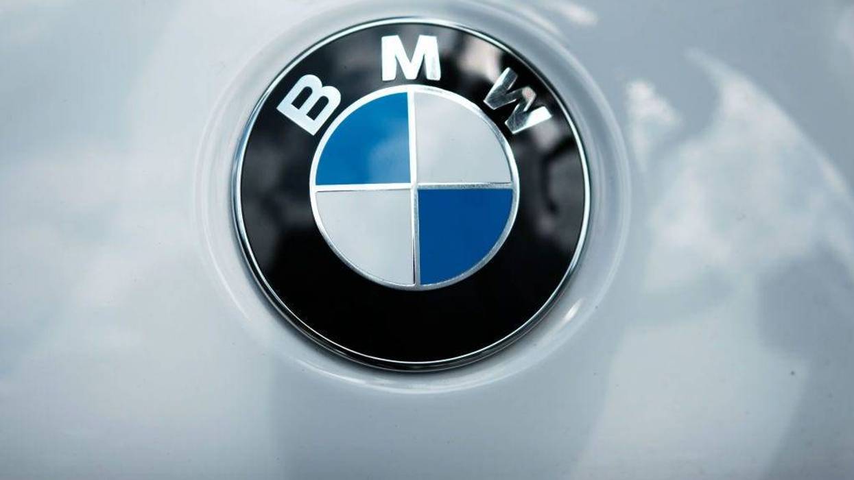 A BMW logo is displayed on a vehicle in Manhattan on August 01, 2019 in New York City.