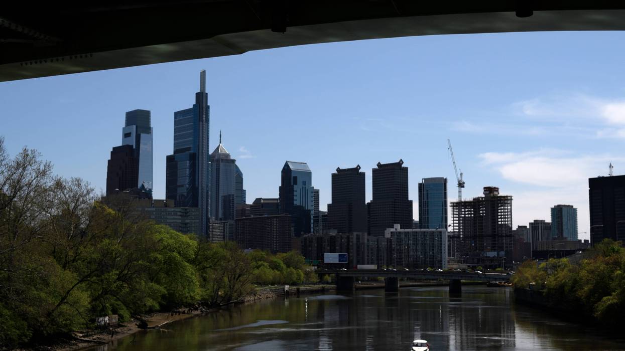 A boat on the Schuylkill River, April 28, 2020.