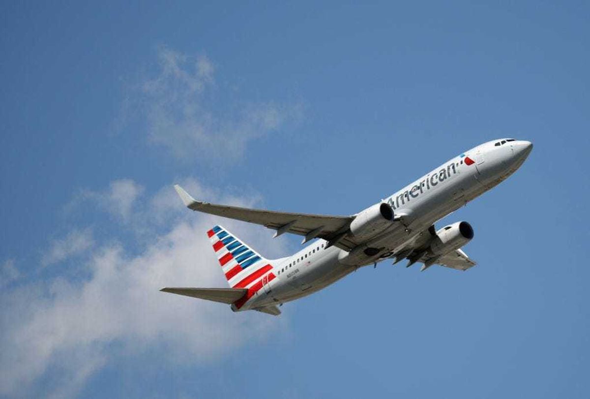 A Boeing 737-A23 operated by American Airlines takes off from JFK Airport on August 24, 2019 in the Queens borough of New York City.