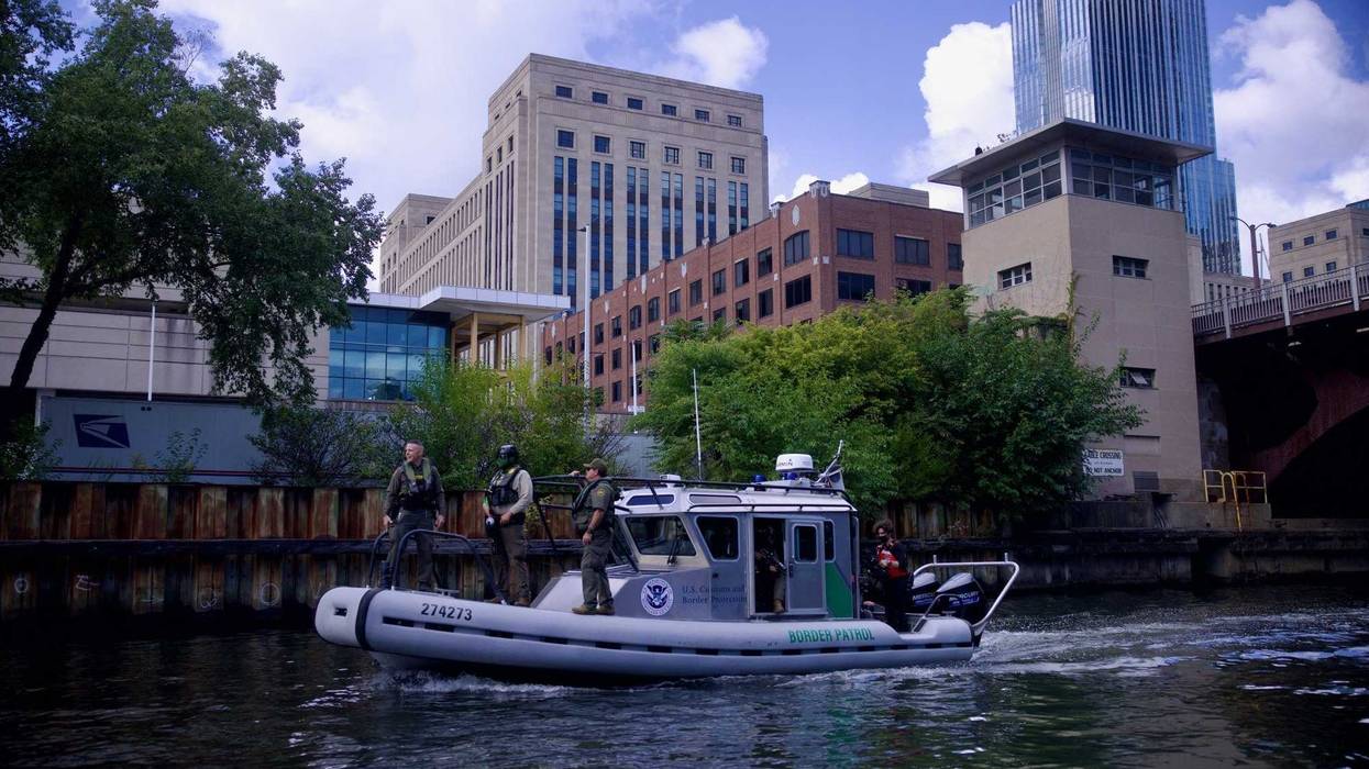 A Border Patrol boat on the Chicago River.