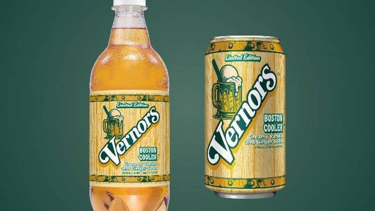 A bottle (left) and can (right) of Vernors Boston Cooler limited-edition flavor