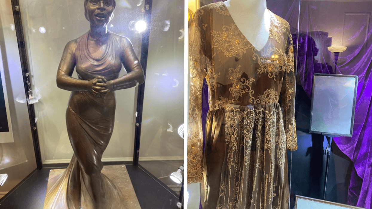 A bronze statue of Marian Anderson and one of her gowns are just a couple of the items on display at the newly reopened Marian Anderson Museum and Historical Society.