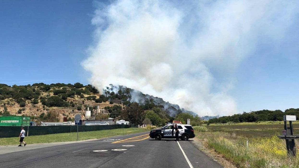 A brush fire in Solano County near Cordelia on June 7, 2019.
