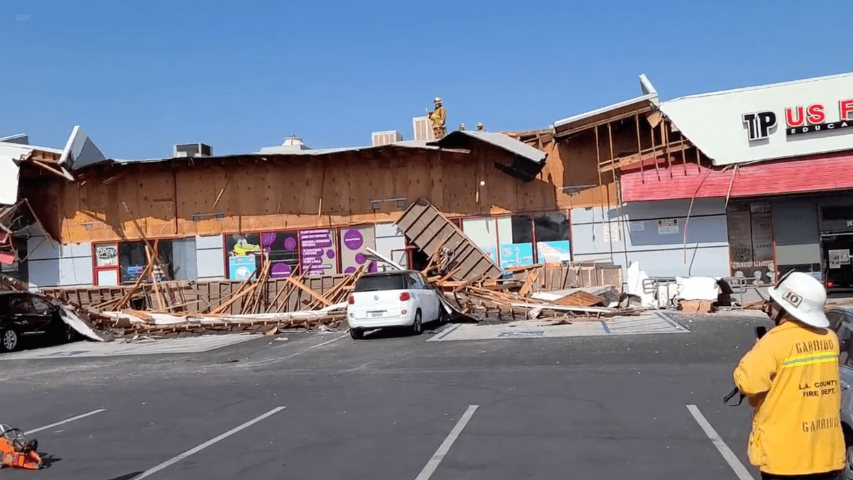A building collapsed in Temple City, Calif. trapping at least six people inside.
