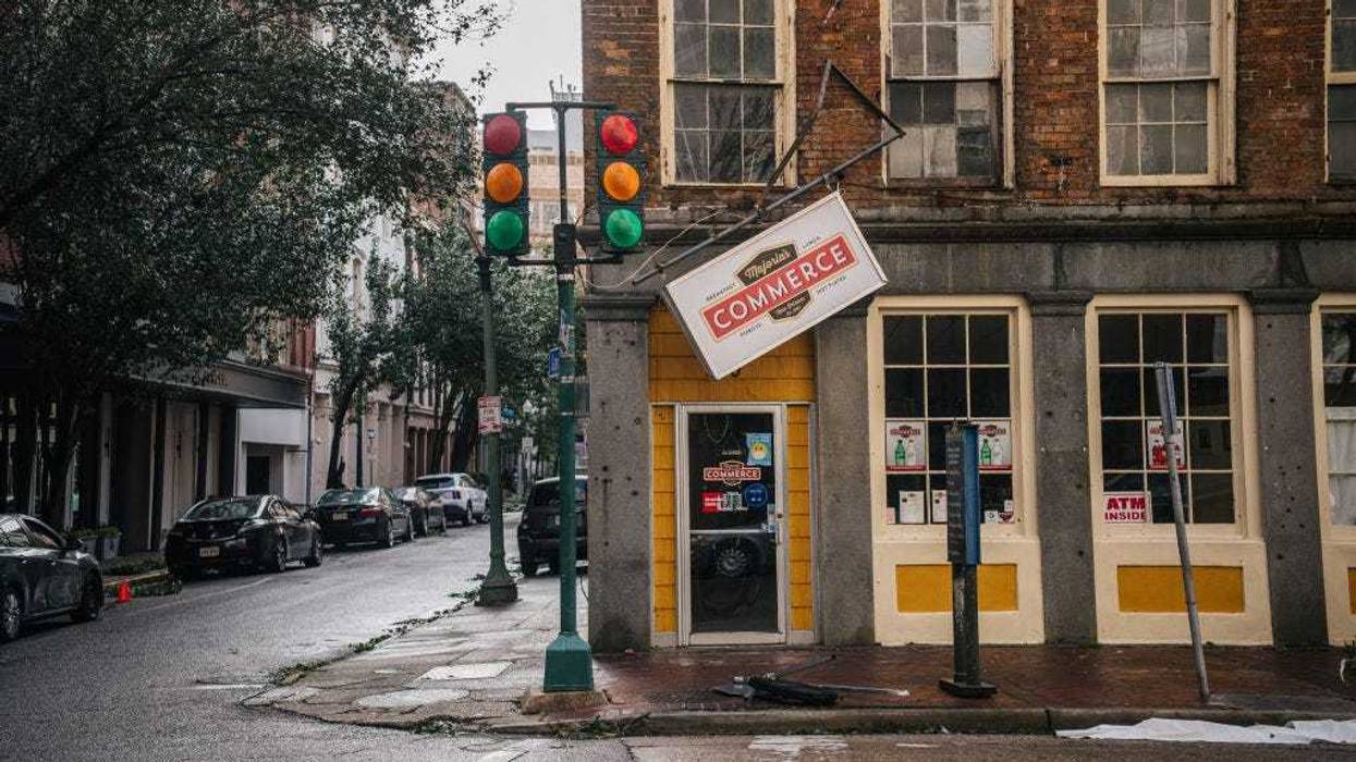 A building damaged after Hurricane Ida passed through New Orleans.