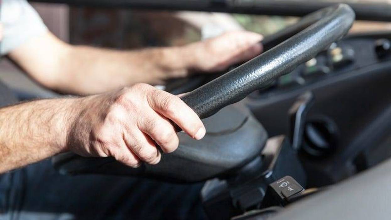 A bus driver at work