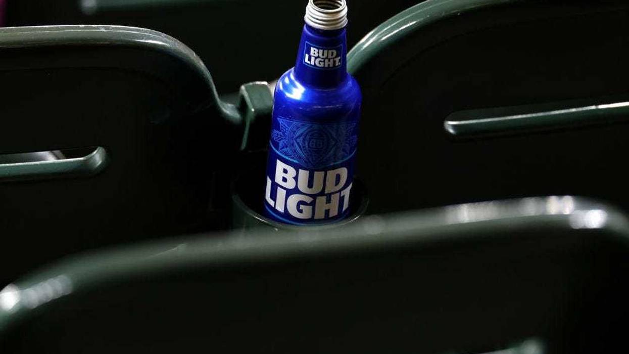 A can of Bud Light sits in a cup holder in the stands during the Baltimore Orioles and Cincinnati Reds game at Oriole Park at Camden Yards on June 28, 2023 in Baltimore, Maryland. (Photo by Rob Carr/Getty Images)
