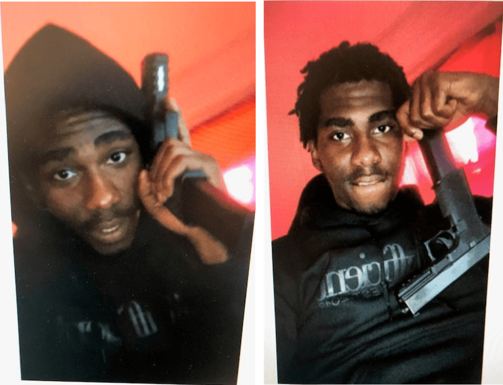 A cell phone photo of Jamel Barnwell shows the 17-year-old armed. An arrest warrant has been issued for Barnwell following a fatal shooting at an East Norriton bowling alley.