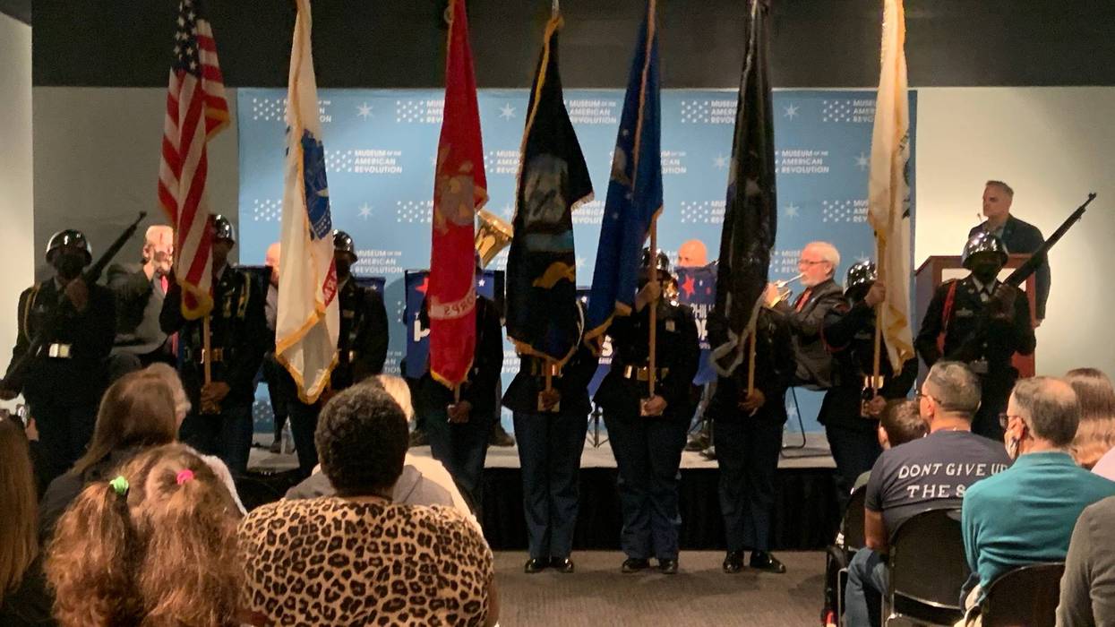A ceremony honoring veterans at the Museum of the American Revolution on Veterans Day.