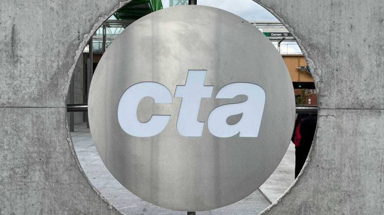 A Chicago Transit Authority sign at the Damen Green Line Station.