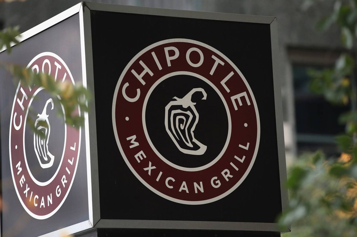 A Chipotle restaurant sign