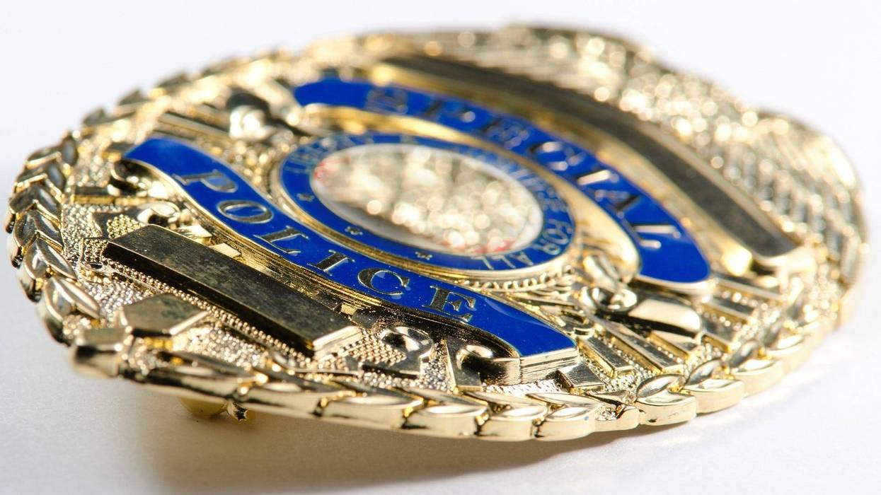 a close up of a generic looking police badge