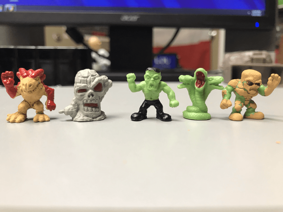 A close up of our monsters