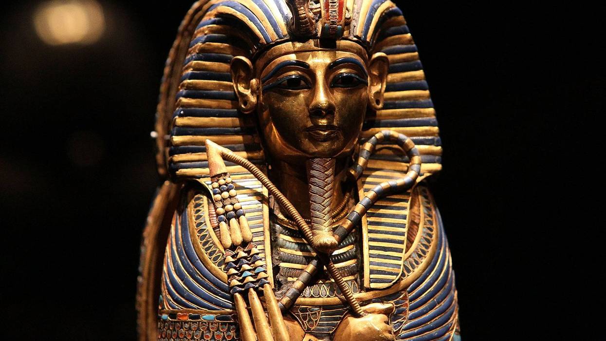 A coffinette for the viscera of King Tutankhamun is displayed at the "Tutankhamun and the Golden Age of the Pharaohs" exhibition at the de Young Museum on Feb. 18, 2010, in San Francisco, California.