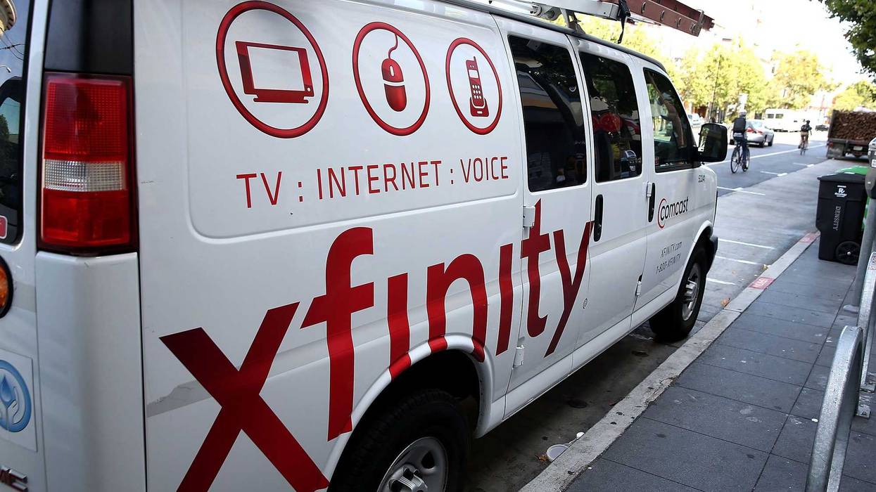 A Comcast service vehicle