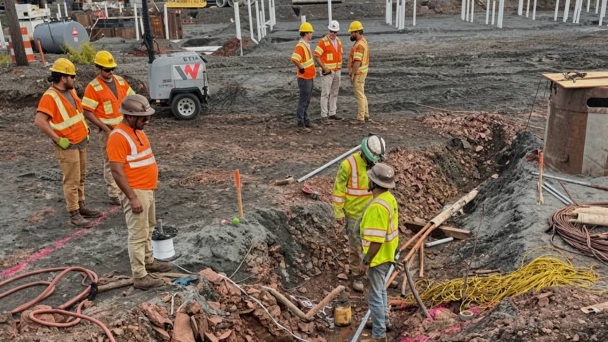 A construction crew cut a backup fiber-optic cable in New Jersey on Monday, and after a primary circuit failed, the Federal Aviation Administration paused flights at major Northeast airports for hours.