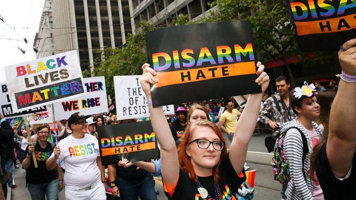 A contingent from the Brady Campaign to Prevent Gun Violence participates in the annual LGBTQI Pride Parade on Sunday, June 25, 2017 in San Francisco, California.