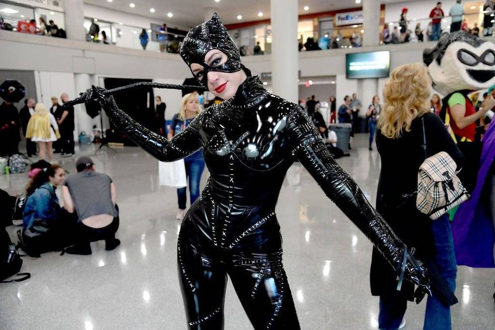 A cosplayer dressed as "Catwoman" attends New York Comic Con 2019 - Day 2 at Jacobs Javits Center on October 04, 2019 in New York City.